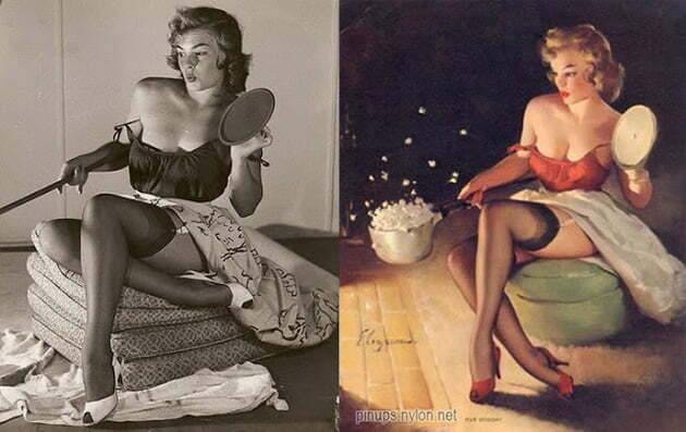 Класическите пин-ъп момичета преди и след обработка на снимките им
