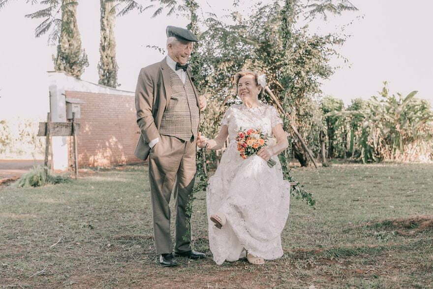 Тази двойка няма снимки от сватбения си ден, затова ги прави 60 години по-късно