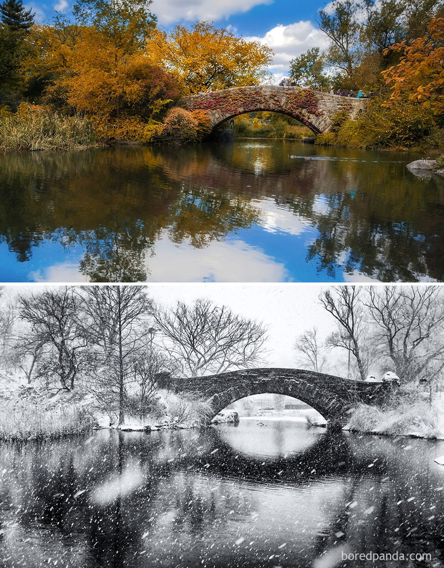 Магически снимки на живописни места преди и през зимата