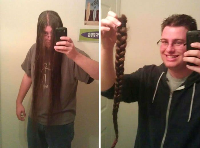 Снимки на хора „преди и след“, подстригване на дългата си коса