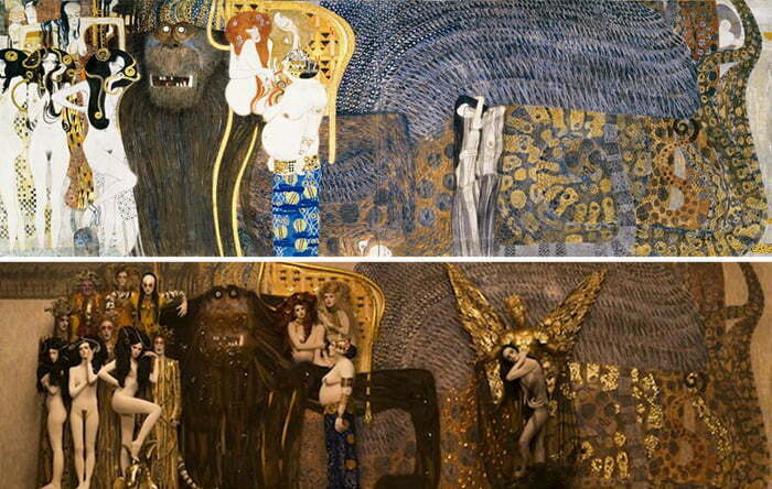 Творбите на Густав Климт са пресъздадени с истински модели и резултатите са удивителни