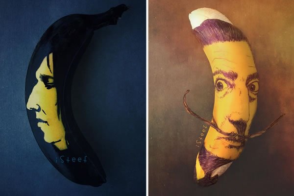 Графичен дизайнер превръща бананите в платна за своите произведения