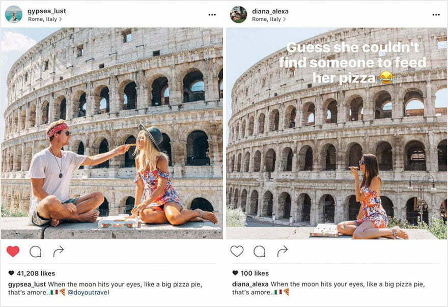 Една двойка обикаля света само за да копира снимки на друга