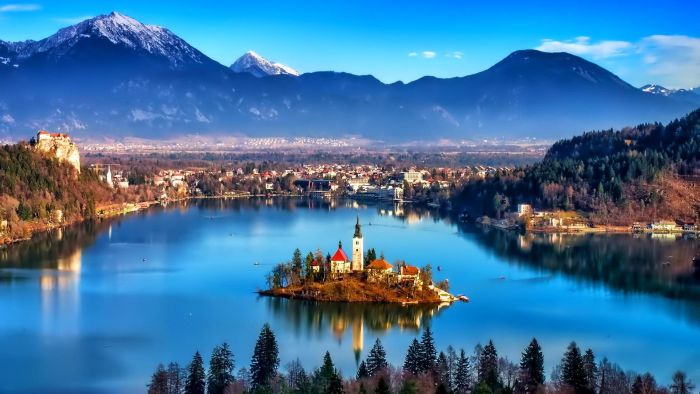 Amazing Lake Bled In Slovenia HD Desktop Background