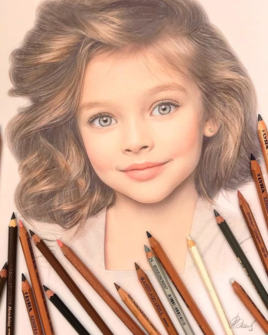 Хиперреалистични рисунки с цветни моливи от Лена Литвина