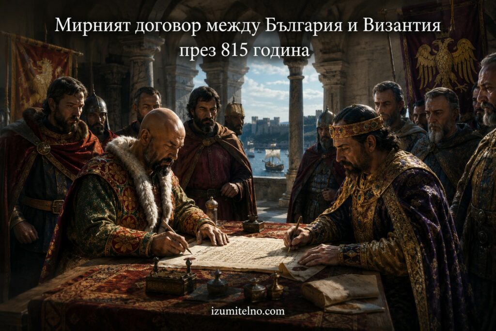 Омуртаг и император Лъв V подписват мирен договор